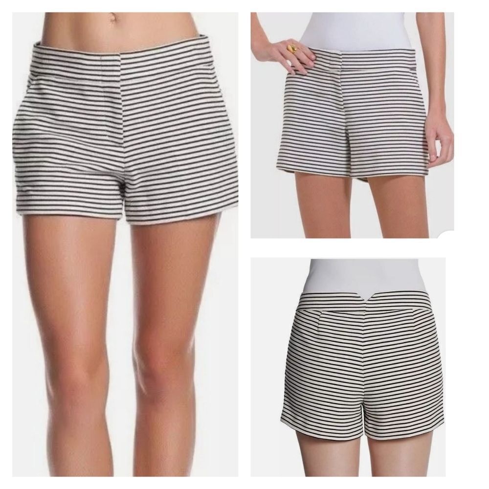 BCBG Max Azria Black White Striped Shorts